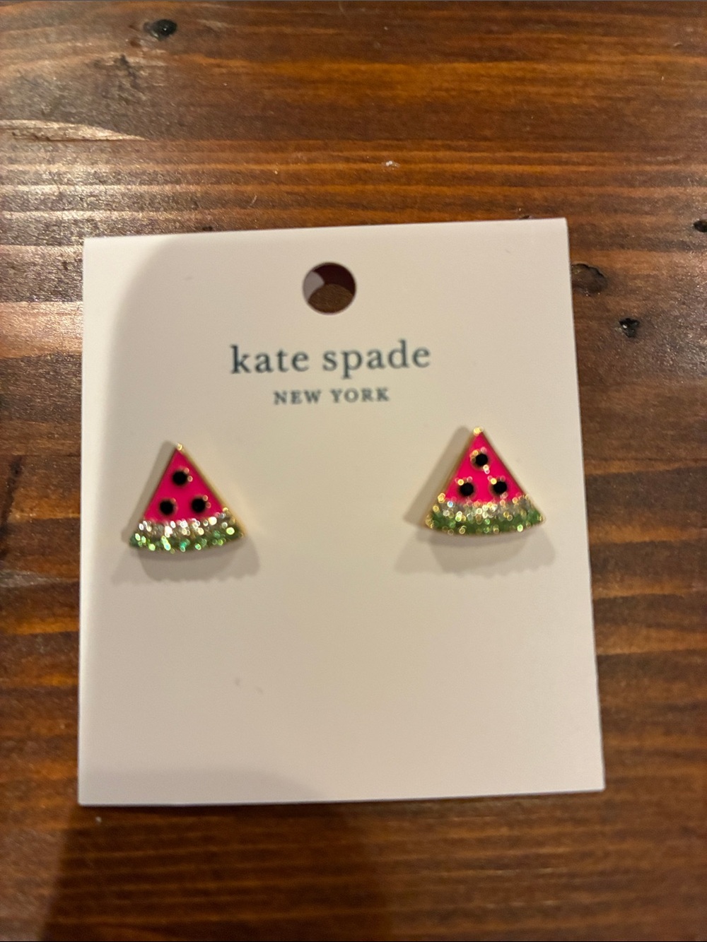 kate spade Pink and Green Watermelon Slice Stud Earrings